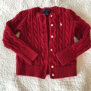 3T Cotton Cable Knit Ralph Lauren Cardigan